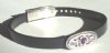1 6x2mm Black Rubber Slider Bracelet